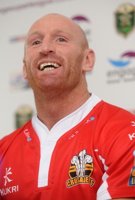 05.03.10 - Crusaders Rugby League Press Conference - Gareth Thomas who has signed for Crusaders Rugby League today, talks to reporters at a press conference to announce the deal. 