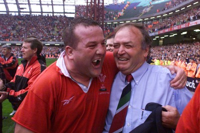 260699 - Wales v SAfricaGraham Henry and Garin Jenkins(lt) celebrate at the end of the game