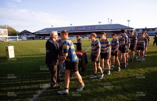 280426 - Garth Olwg v Brynteg, Boys Year 10 Final - Players are presented with their medals