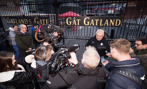 291119 - Media interview former Wales Head Coach Warren Gatland at the newly named Gatland's Gate at the Principality Stadium