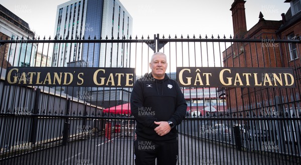 291119 - Former Wales Head Coach Warren Gatland at the newly named Gatland's Gate at the Principality Stadium