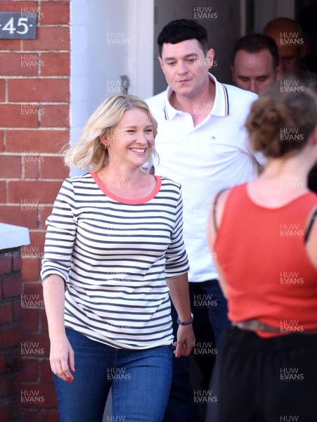 120719 - Gavin and Stacey Filming in Barry, South Wales -  Joanna Page and Matthew Horne on the set of Gavin and Stacey in Barry