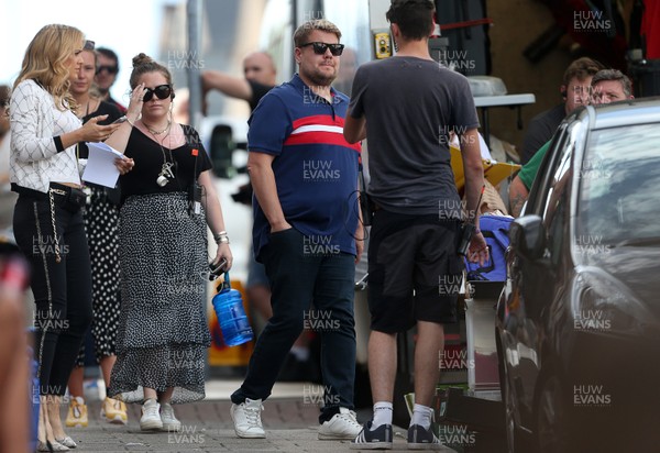 240719 - Gavin and Stacey Filming in Trinity Street, Barry - Picture shows James Corden who plays Smithy