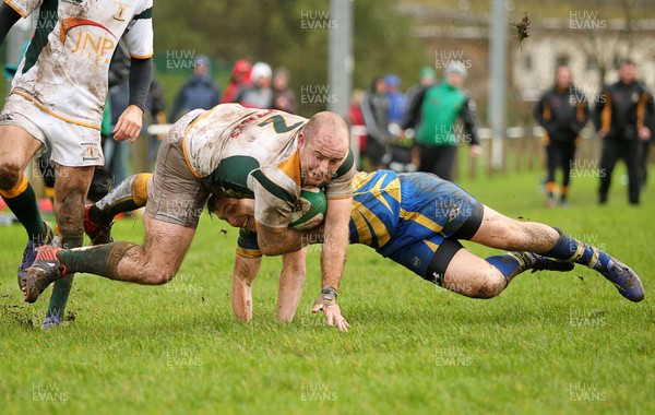 021113  - Gilfach Goch v Merthyr - SWALEC League 1 - Gareth Way gets past Ross Jones to score