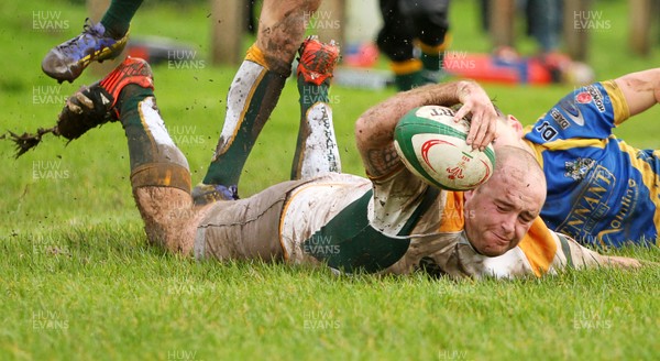 021113  - Gilfach Goch v Merthyr - SWALEC League 1 - Gareth Way gets past Ross Jones to score