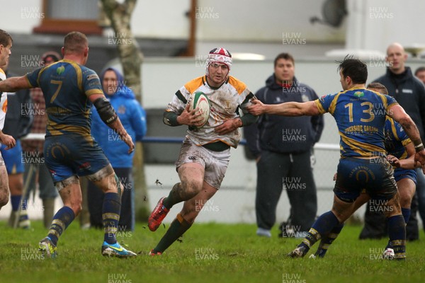 021113  - Gilfach Goch v Merthyr - SWALEC League 1 - Josh Flye slides past Alex Jones 