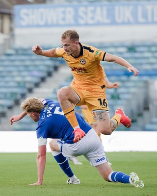 031026 - Gillingham v Newport County - Sky Bet League 2 - Matthew James Jacob of Newport County and Andy Smith of Gillingham in action