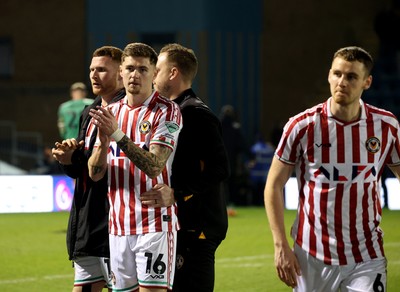 170126 - Gillingham v Newport County - Sky Bet League 2 - Newport players applaud the fans at the end of the game 