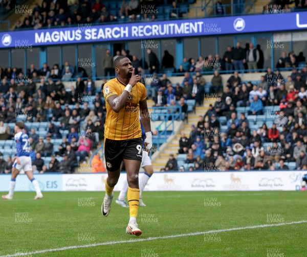 281023 - Gillingham v Newport County - Sky Bet League 2 - Omar Bogle scores and celebrates his first  penalty