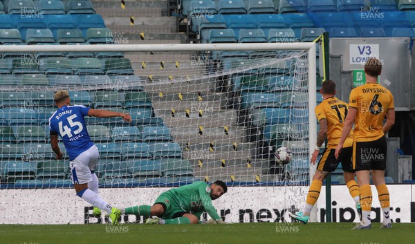 281023 - Gillingham v Newport County - Sky Bet League 2 - Nick Townsend of Newport County saves