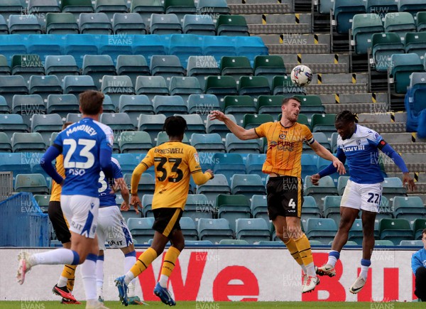 281023 - Gillingham v Newport County - Sky Bet League 2 - Ryan Delaney of Newport County clears