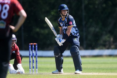 140525 - Glamorgan 2nd XI v Cardiff UCCE - T20 Blast Friendly - Callum Nicholls of Glamorgan batting