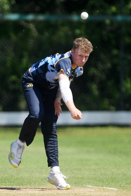 140525 - Glamorgan 2nd XI v Cardiff UCCE - T20 Blast Friendly - Ben Morris of Glamorgan bowling