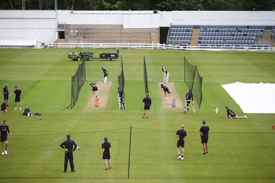 130720 - Glamorgan County Cricket Club return to group training at Sophia Gardens, Cardiff - Nets in progress