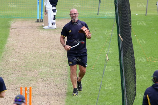 130720 - Glamorgan County Cricket Club return to group training at Sophia Gardens, Cardiff - Head Coach Matthew Maynard