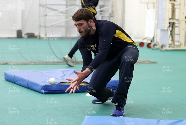 280421 - Glamorgan Cricket Training - Lukas Carey during training