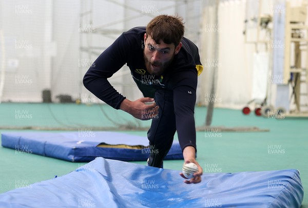 280421 - Glamorgan Cricket Training - Lukas Carey during training