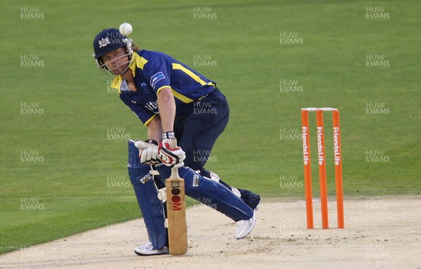 15.07.11 - Glamorgan Dragons v Gloucestershire Gladiators, Friends Life t20 -  Gloucestershire's Hamish Marshall plays a shot off the bowling of Glamorgan's Simon Jones 