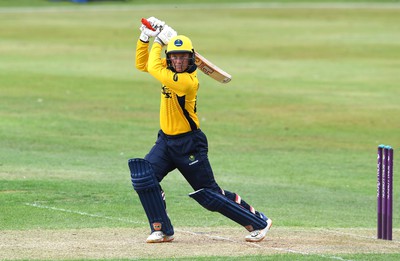 190822 - Glamorgan v Hampshire - Royal London Cup - Colin Ingram of Glamorgan hits a shot