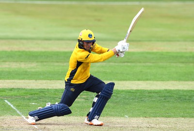 190822 - Glamorgan v Hampshire - Royal London Cup - Tom Bevan of Glamorgan hits a shot