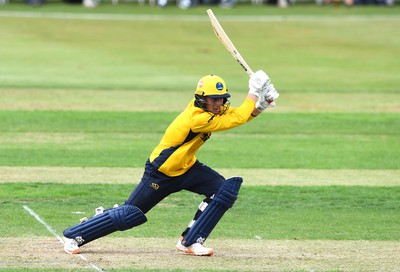 190822 - Glamorgan v Hampshire - Royal London Cup - Tom Bevan of Glamorgan hits a shot