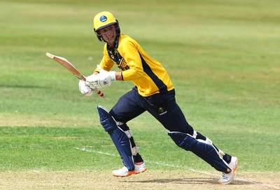 190822 - Glamorgan v Hampshire - Royal London Cup - Tom Bevan of Glamorgan hits a shot