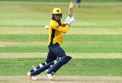 190822 - Glamorgan v Hampshire - Royal London Cup - Tom Bevan of Glamorgan hits a shot