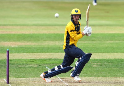 190822 - Glamorgan v Hampshire - Royal London Cup - Tom Bevan of Glamorgan hits a shot