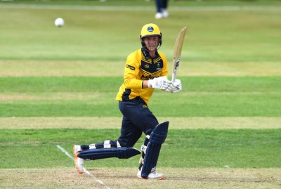 190822 - Glamorgan v Hampshire - Royal London Cup - Tom Bevan of Glamorgan hits a shot