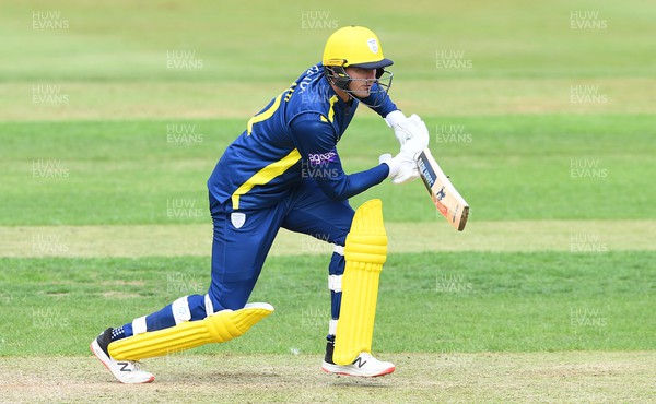 190822 - Glamorgan v Hampshire - Royal London Cup - Aneurin Donald of Hampshire plays a shot