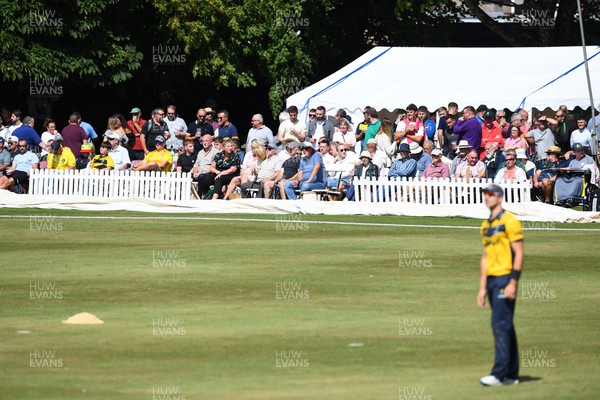 190822 - Glamorgan v Hampshire - Royal London Cup - Supporters watch the game in Neath