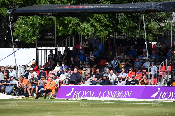 190822 - Glamorgan v Hampshire - Royal London Cup - Supporters watch the game in Neath