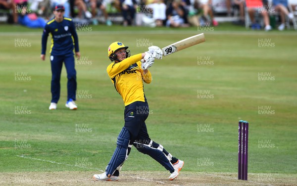 190822 - Glamorgan v Hampshire - Royal London Cup - Tom Bevan of Glamorgan hits a shot