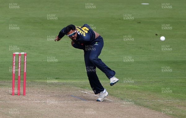 300820 - Glamorgan Cricket v Birmingham Bears - Vitality T20 Blast - Prem Sisodiya of Glamorgan bowling