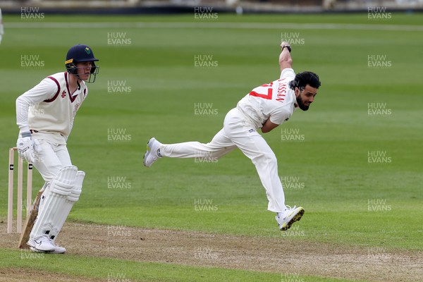 310324 - Glamorgan Cricket v Cardiff UCCE - Pre Season Friendly - Zain-ul-Hassan of Glamorgan bowling