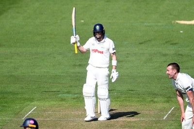 020525 - Glamorgan v Derbyshire - Rothesay County Championship - Sam Northeast of Glamorgan celebrates hitting 50
