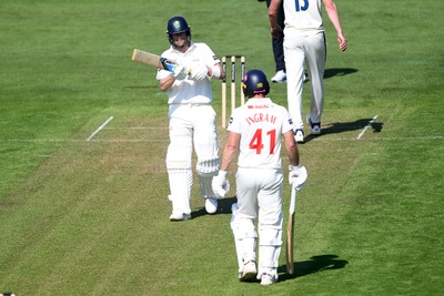 020525 - Glamorgan v Derbyshire - Rothesay County Championship - Sam Northeast of Glamorgan celebrates hitting 50