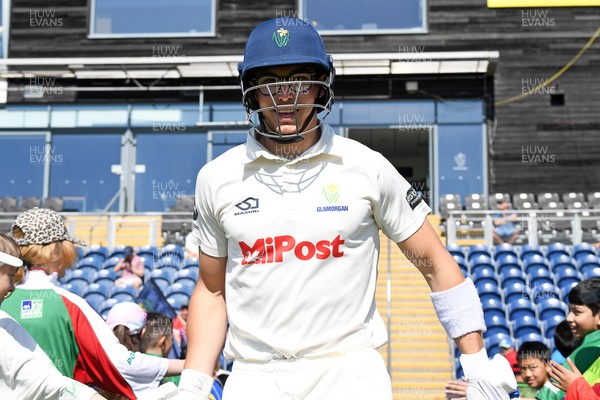 020525 - Glamorgan v Derbyshire - Rothesay County Championship - Asa Tribe of Glamorgan enters the field