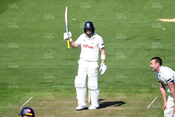 020525 - Glamorgan v Derbyshire - Rothesay County Championship - Sam Northeast of Glamorgan celebrates hitting 50