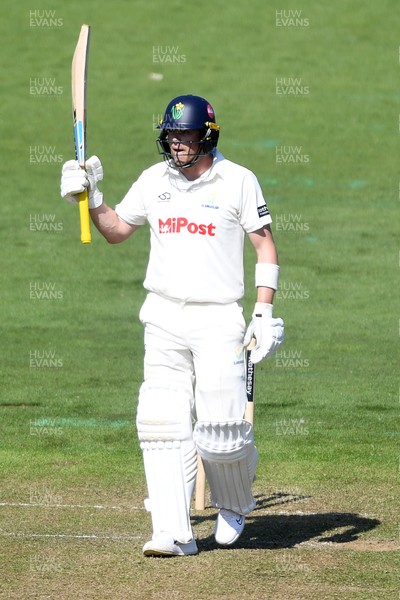 020525 - Glamorgan v Derbyshire - Rothesay County Championship - Sam Northeast of Glamorgan celebrates hitting 50