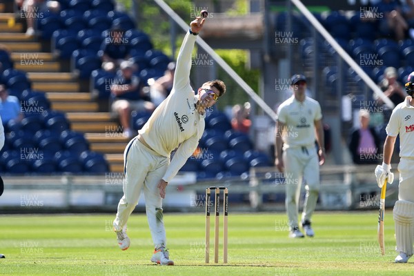 020525 - Glamorgan v Derbyshire - Rothesay County Championship - Alex Thompson of Derbyshire bowling