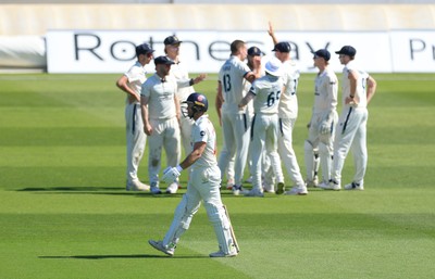 030525 - Glamorgan v Derbyshire, Rothesay County Championship Division 2, Day 2 - Derbyshire celebrate as they take the wicket of Colin Ingram of Glamorgan