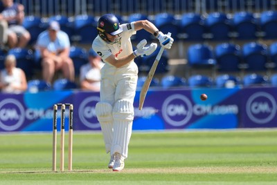 030525 - Glamorgan v Derbyshire, Rothesay County Championship Division 2, Day 2 - Andy Gorvin of Glamorgan plays a shot