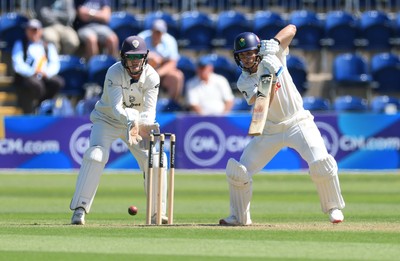 030525 - Glamorgan v Derbyshire, Rothesay County Championship Division 2, Day 2 - Andy Gorvin of Glamorganplays a shot