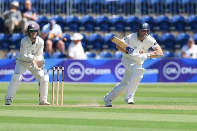 030525 - Glamorgan v Derbyshire, Rothesay County Championship Division 2, Day 2 - Timm van der Gugten of Glamorgan scores the runs that takes him to his 50