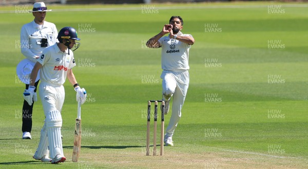 030525 - Glamorgan v Derbyshire, Rothesay County Championship Division 2, Day 2 - Anuj Dal of Derbyshire bowls