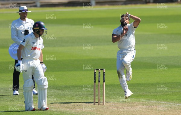 030525 - Glamorgan v Derbyshire, Rothesay County Championship Division 2, Day 2 - Anuj Dal of Derbyshire bowls