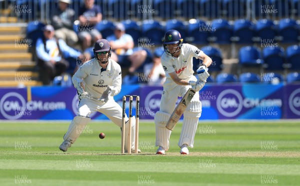 030525 - Glamorgan v Derbyshire, Rothesay County Championship Division 2, Day 2 - Andy Gorvin of Glamorgan plays a shot