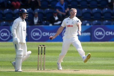 040525 - Glamorgan v Derbyshire - Rothesay County Championship - Timm Van Der Gugten of Glamorgan bowling