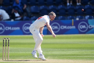 040525 - Glamorgan v Derbyshire - Rothesay County Championship - Timm Van Der Gugten of Glamorgan bowling